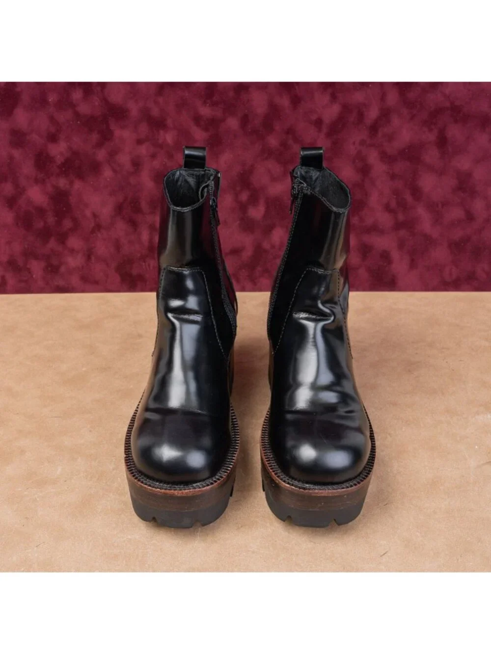 Jeffrey Campbell Wmn Quavo Retro Black Festival Party Leather Platform Boots 9.5